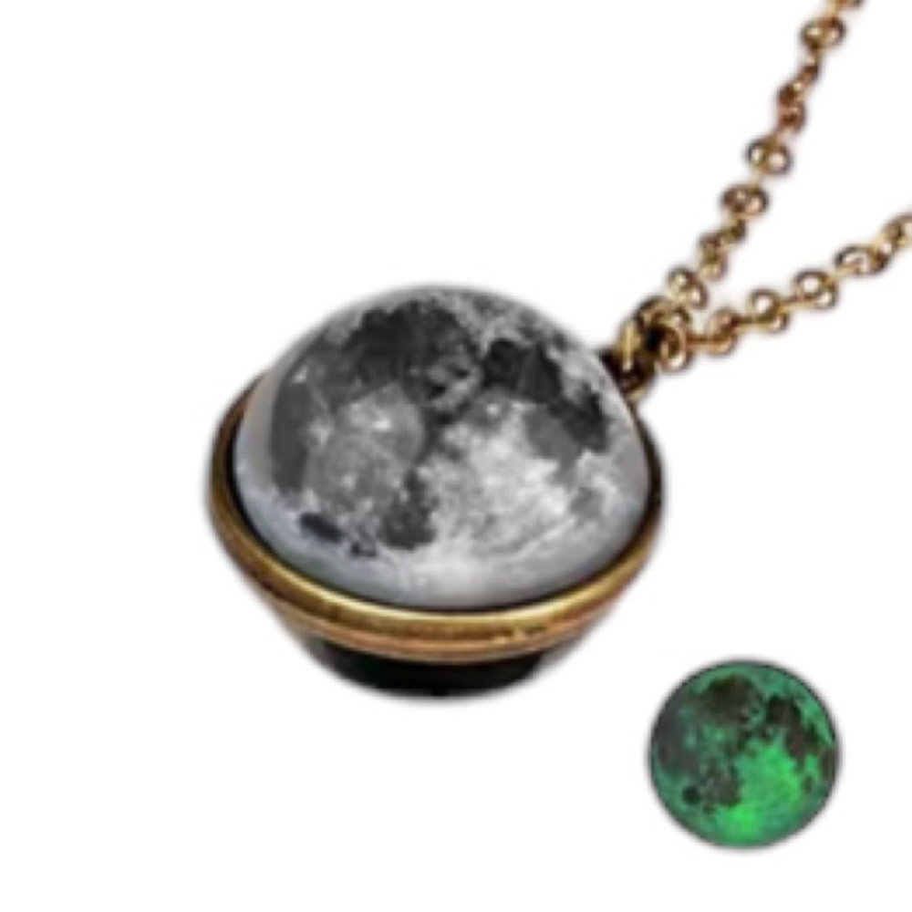 Antique Gold Galaxy Bubble Pendant Necklace